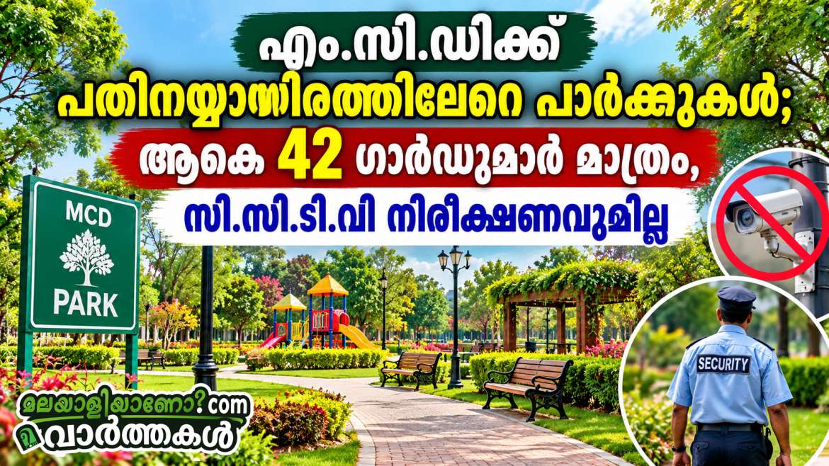 എം.സി.ഡിക്ക് പതിനയ്യായിരത്തിലേറെ പാർക്കുകൾ; ആകെ 42 ഗാർഡുമാർ മാത്രം, സി.സി.ടി.വി നിരീക്ഷണവുമില്ല